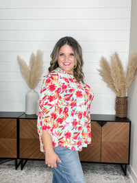 Dear Scarlett "Bonito" 3/4 Sleeve Split Neck