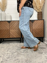 Judy Blue "Sideways" Retro Wide Leg Skewed Inseam