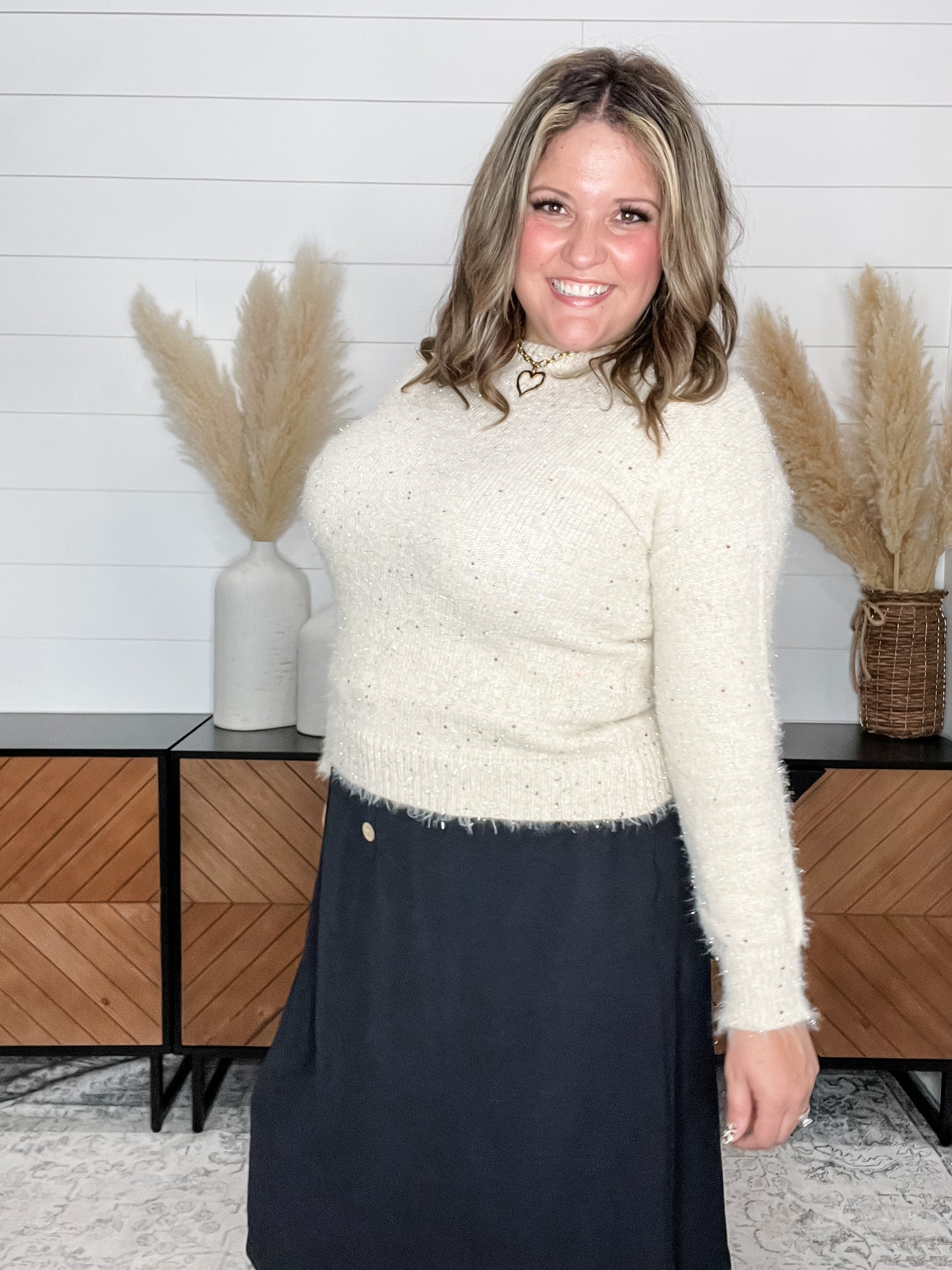 "Brilliant" Sweater with Rainbow Sequin Detail