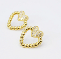 Treasure Jewels Heart Earring "Adore" Stud (Gold & Silver)