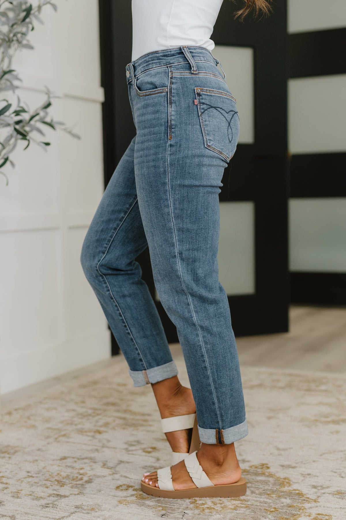 Judy Blue "Spunky" Classic Boyfriend Cuffed Jeans