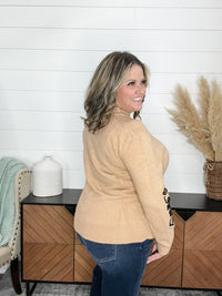 "About That" Long Sleeve Sweater with Floral Applique