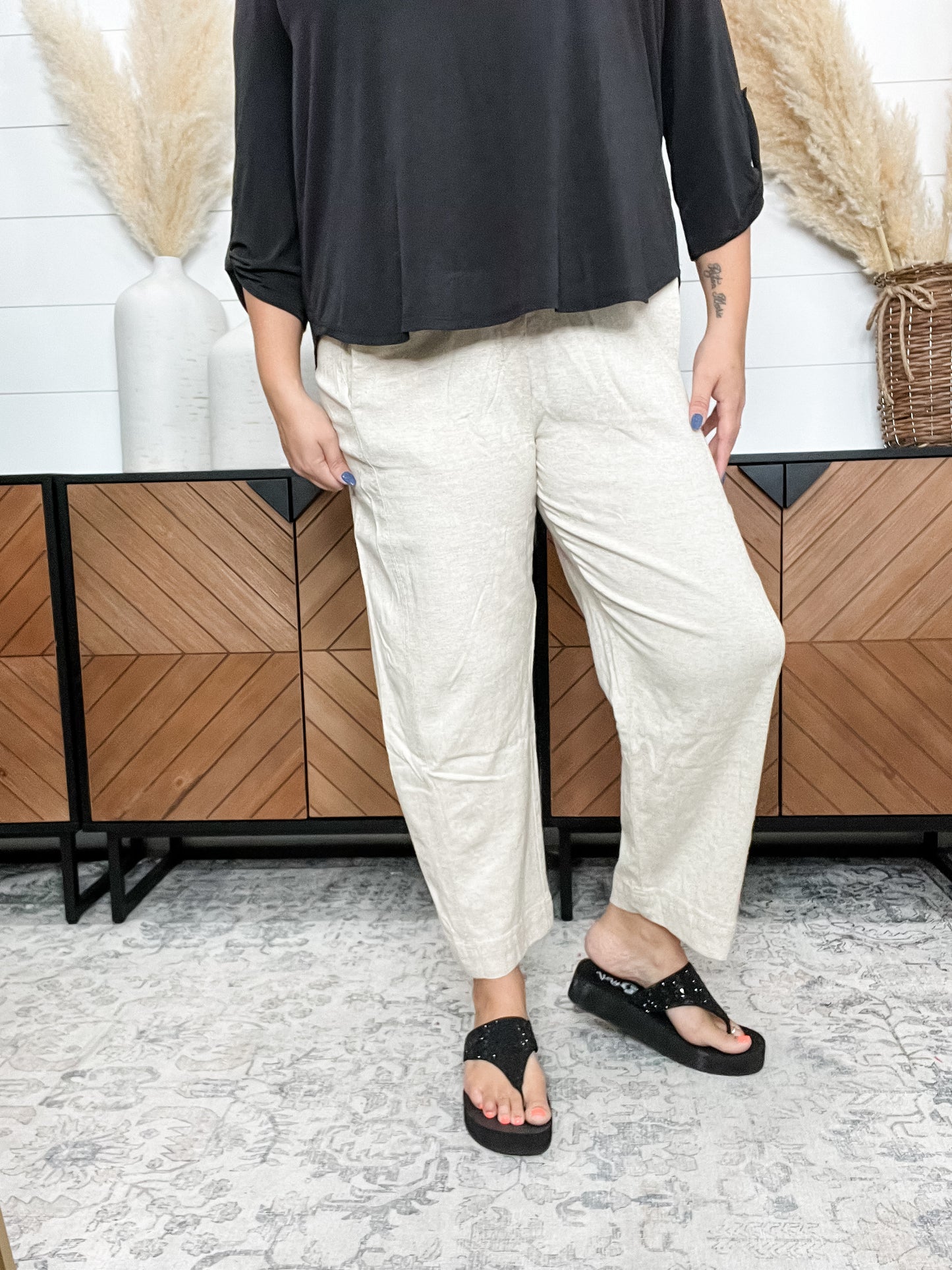 "Hourglass" Drawstring Elastic Waistband Lounge Pants