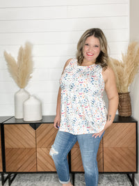 "Renee" Floral Ruffle Tank