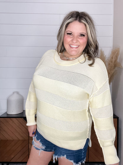 "Like Butter" Long Sleeve Hi Low Sweater