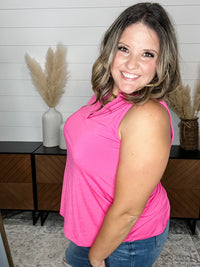 Dear Scarlett "Ok Maybe This" Sleeveless Split Neck (Pop Pink)