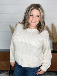 "Gomez" Cropped Balloon Sleeve Sweater