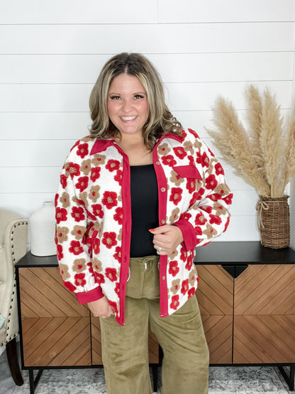 "Thornhill" Floral Sherpa Shacket