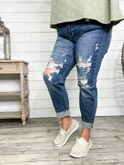 Judy Blue "Welcome to the Party" Boyfriend Jeans