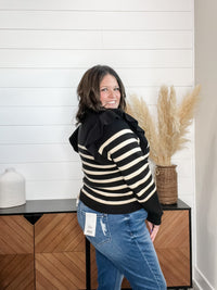 "Tish" Long Sleeve Ruffle Shoulder Sweater