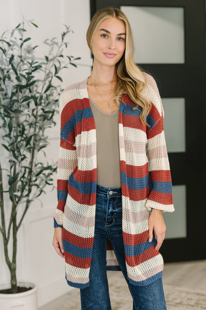 Definitely Dapper Striped Knit Cardigan