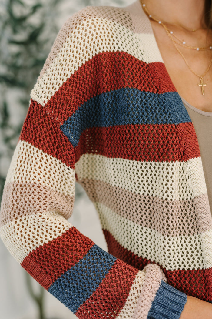 Definitely Dapper Striped Knit Cardigan