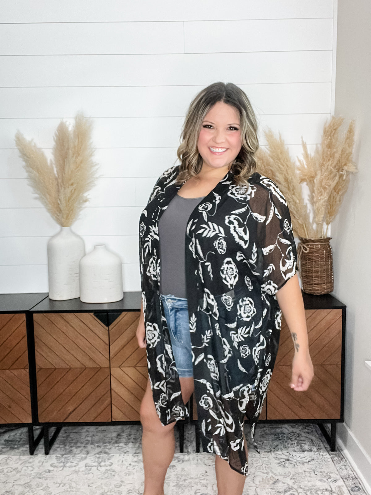 "Fidget" Floral Kimono Cover Up