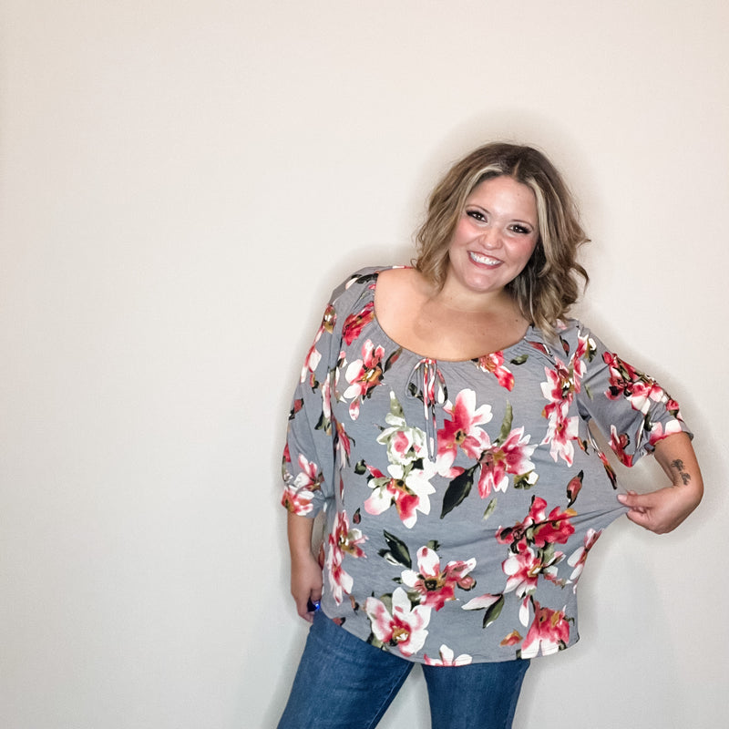 "Right Track" Floral Boho Style Top