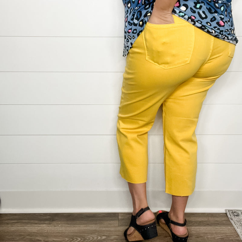 Judy Blue "You Are My Sunshine" Wide Leg Crops