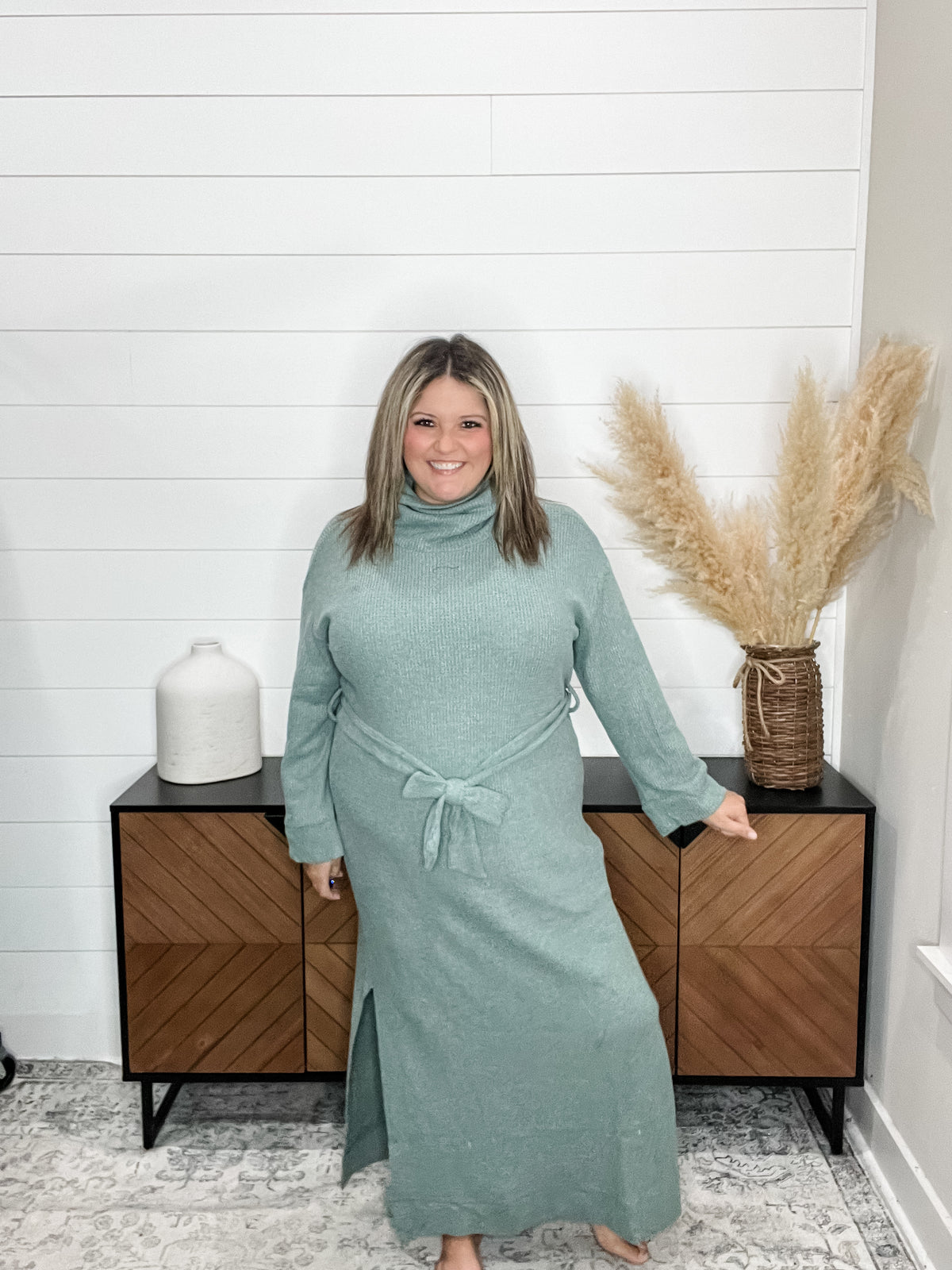 Dear Scarlett Travel Plush Knit Dress (Teal)
