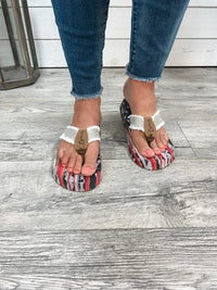 Gypsy Jazz Flip Flops (United Bling White)