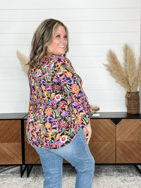 Dear Scarlett "Iridium" Tiered Bell Sleeve Split Neck