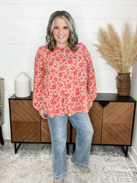 "Margot" Waffle Texture Bubble Long Sleeve