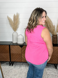 Dear Scarlett "Ok Maybe This" Sleeveless Split Neck (Pop Pink)