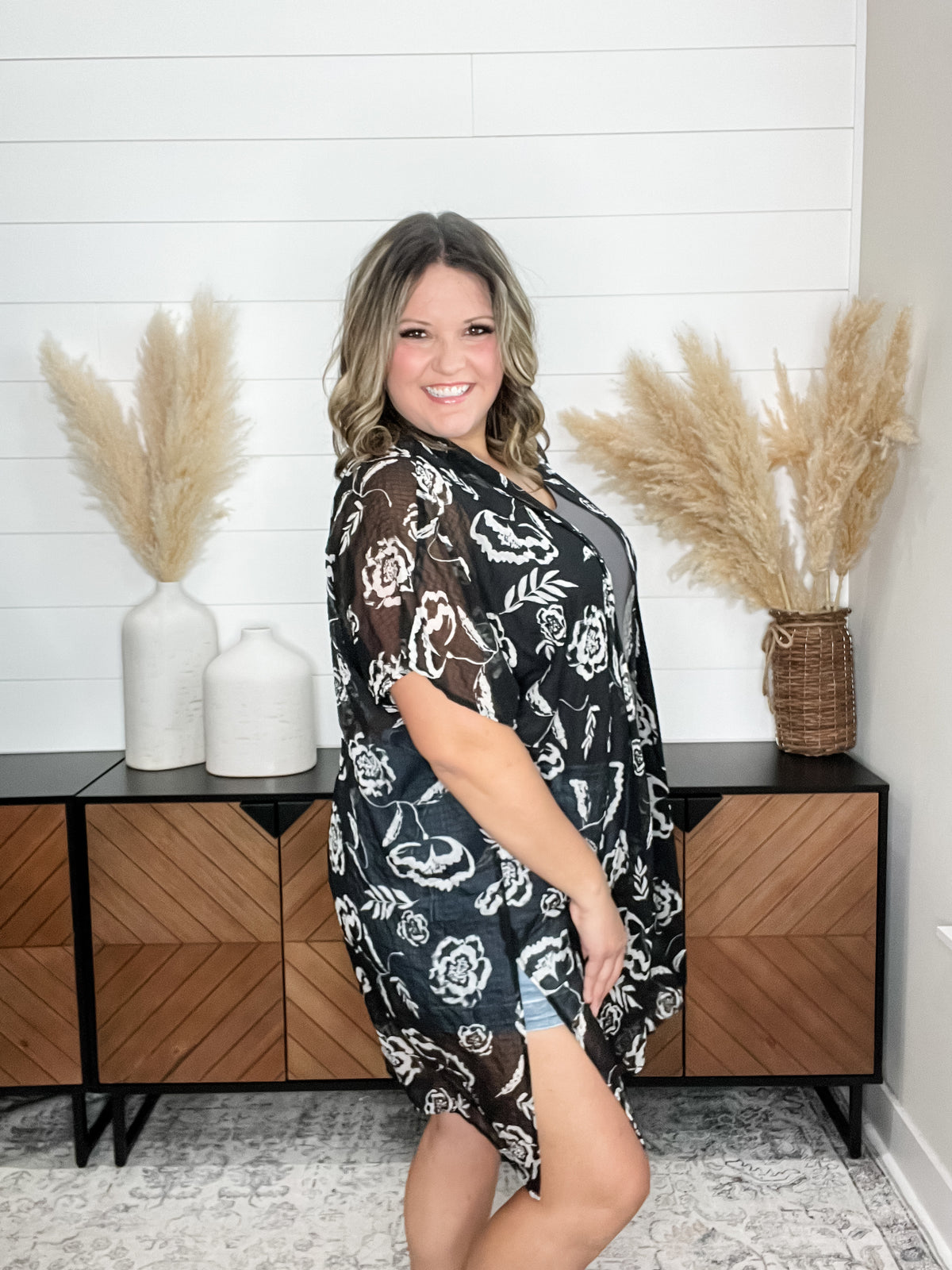 "Fidget" Floral Kimono Cover Up