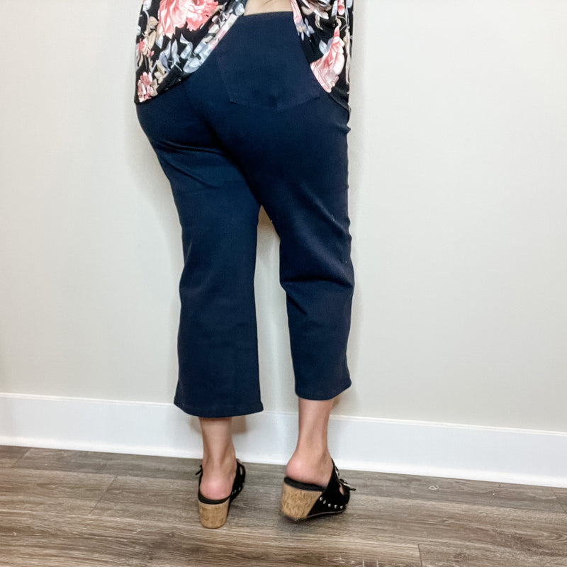 Judy Blue "In the Navy" Wide Leg Tummy Control Crops
