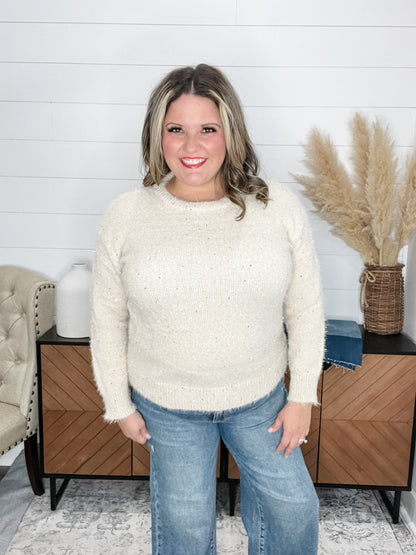 "Brilliant" Sweater with Rainbow Sequin Detail