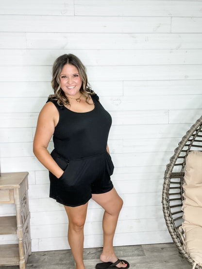 "Divide" Tank Romper with Pockets