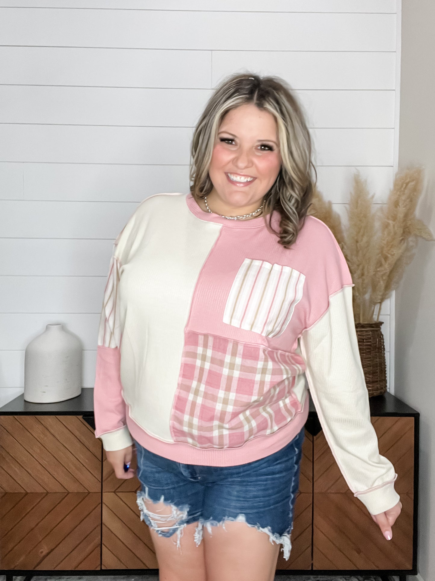 "Random" Patchwork Colorblock Long Sleeve