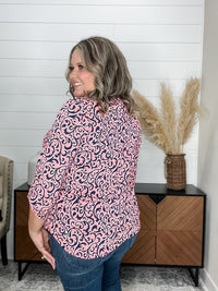 "Pixie Stick" Dear Scarlett 3/4 Sleeve Split Neck
