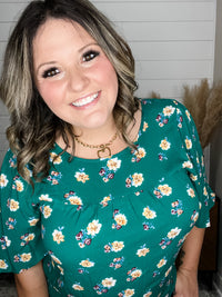 "Reward" Ruffle Short Sleeve (Green)