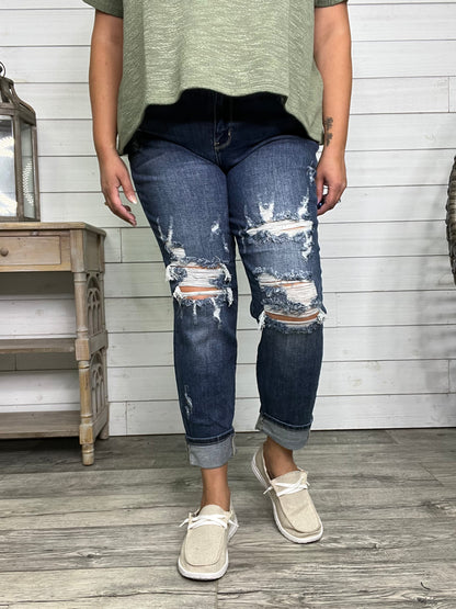 Judy Blue "Welcome to the Party" Boyfriend Jeans