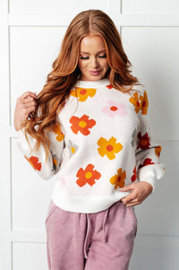 "Felicia" Fall Floral Long Sleeve Sweater