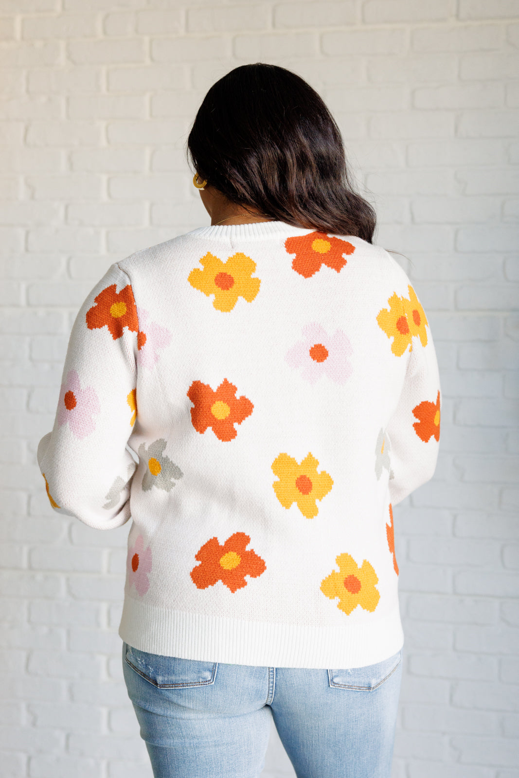 "Felicia" Fall Floral Long Sleeve Sweater