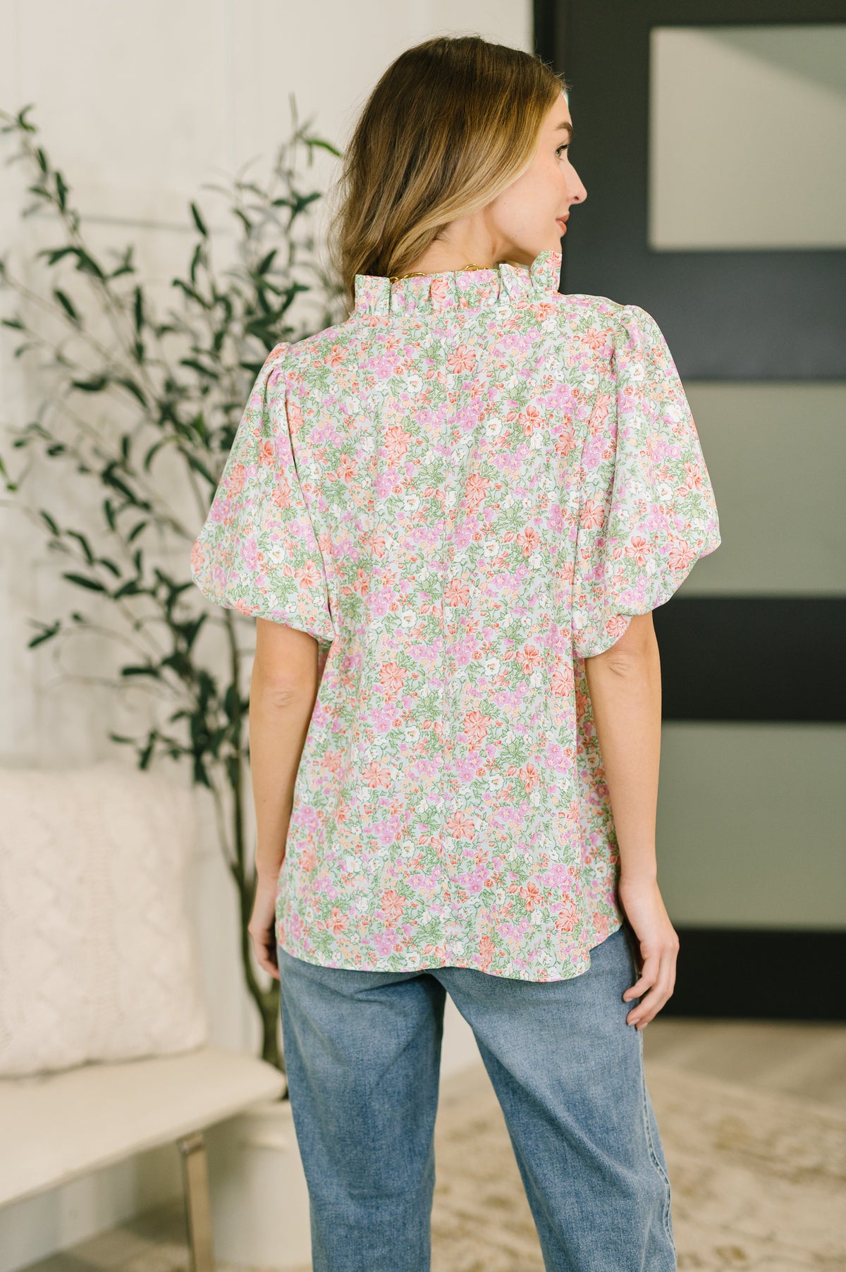 Haptics "Sweet Dreams" Poplin Neck Blouse