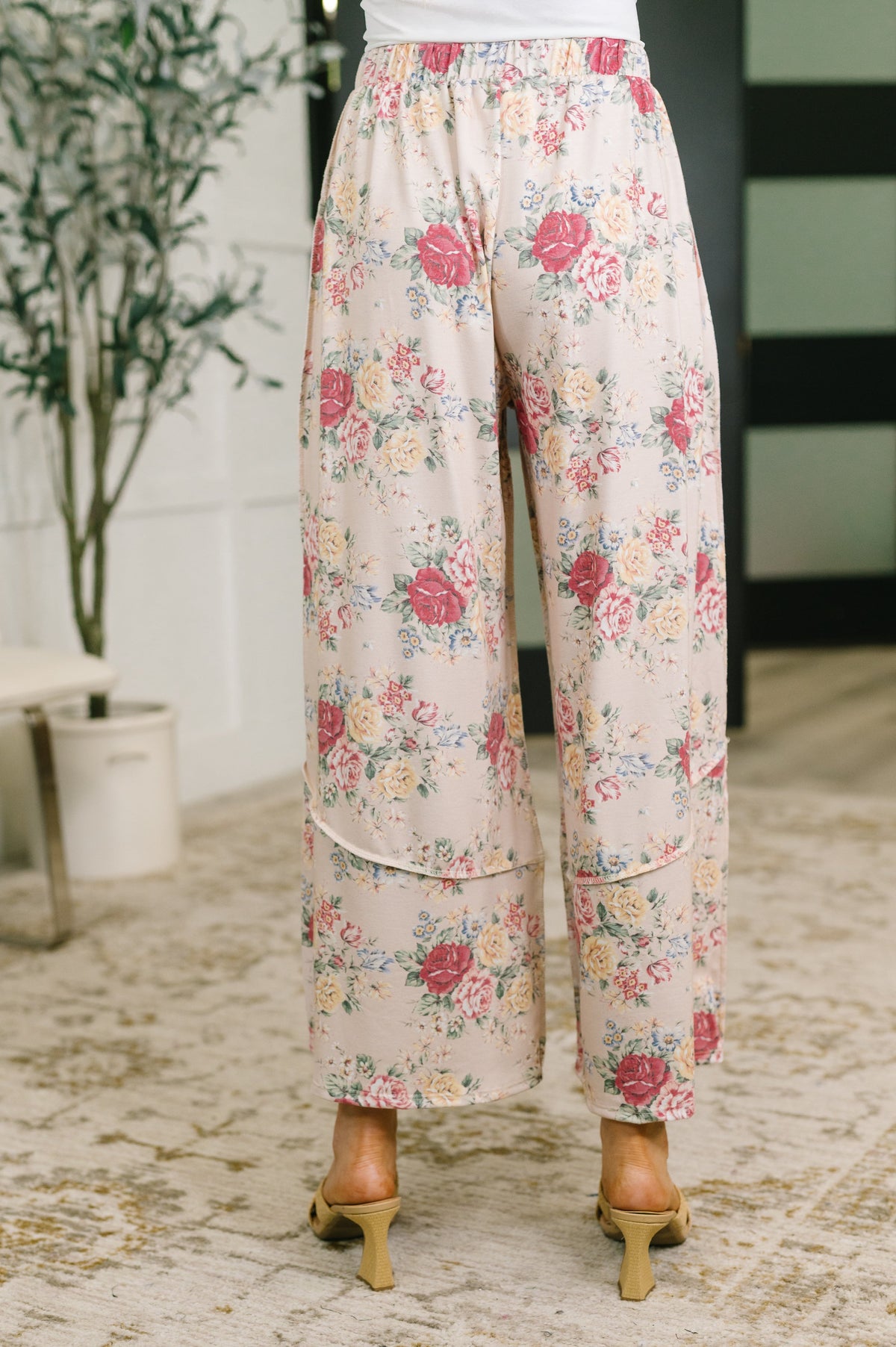 Haptics "Strut" Floral Wide Leg Pants With Pockets