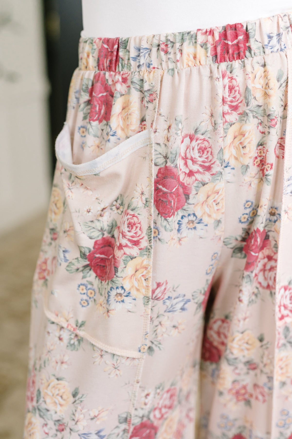 Haptics "Strut" Floral Wide Leg Pants With Pockets