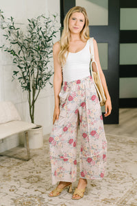 Haptics "Strut" Floral Wide Leg Pants With Pockets