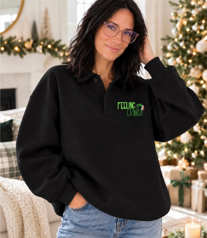 Feeling grinchy polo sweatshirt