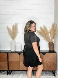 "Washout" Short Sleeve Mineral Wash Midi Dress