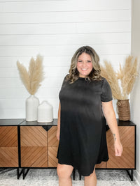 "Washout" Short Sleeve Mineral Wash Midi Dress