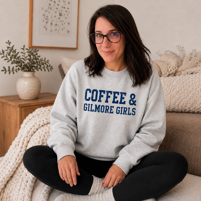 JOCOink Coffee and Gilmore girls crewneck - DTF printed on gildan sweatshirt | Lola Monroe Boutique
