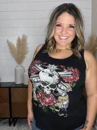 "Axel" Bejeweled Ribbed Tank