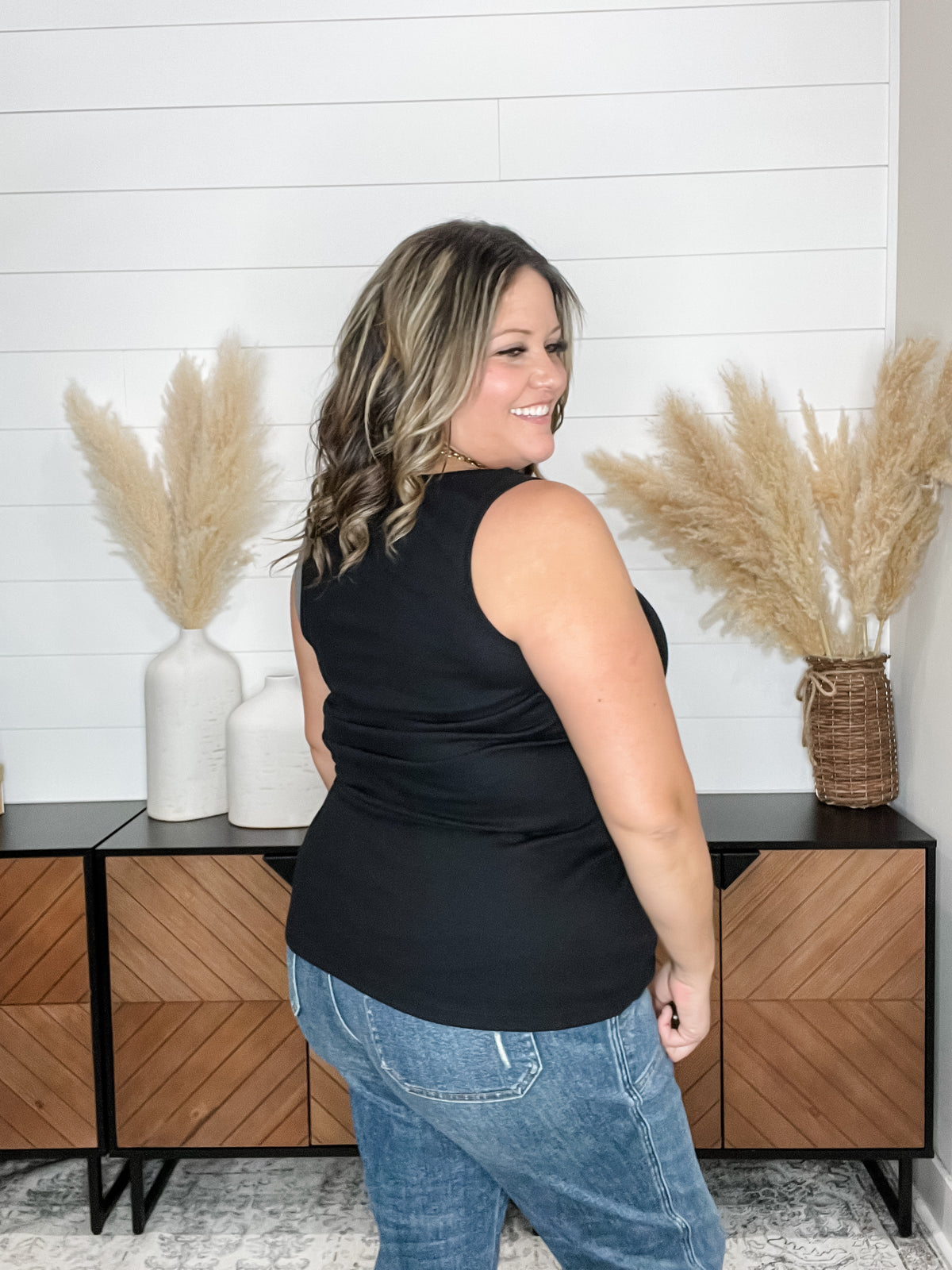 "Axel" Bejeweled Ribbed Tank