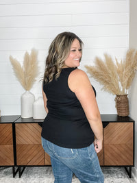 "Axel" Bejeweled Ribbed Tank