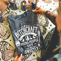 JOCOink Bitchcraft, heather graphite, 100% cotton | Lola Monroe Boutique