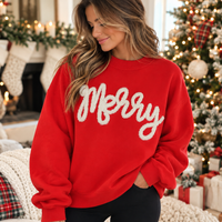 Merry yarn embroidered sweatshirt