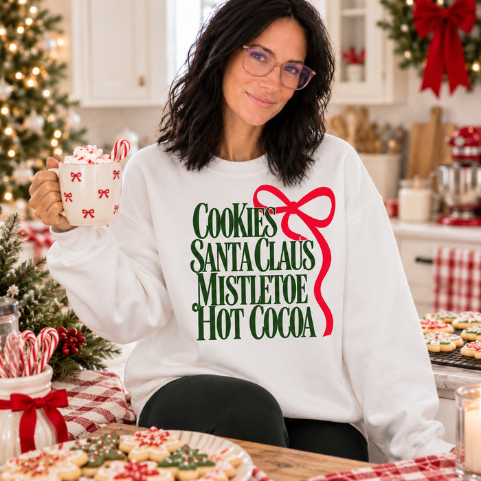 JOCOink Cookies and mistletoe DTF graphic tee/sweatshirt | Lola Monroe Boutique