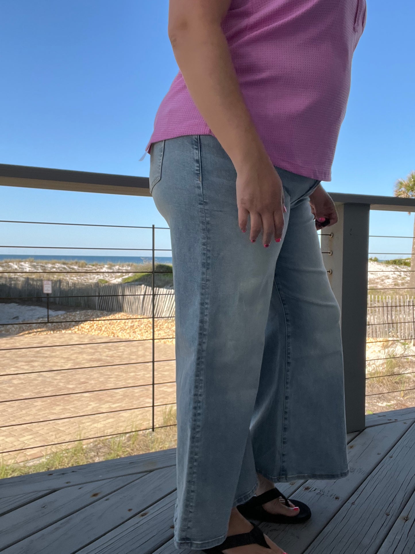 Mica Denim Wide Leg Crop Raw Hem