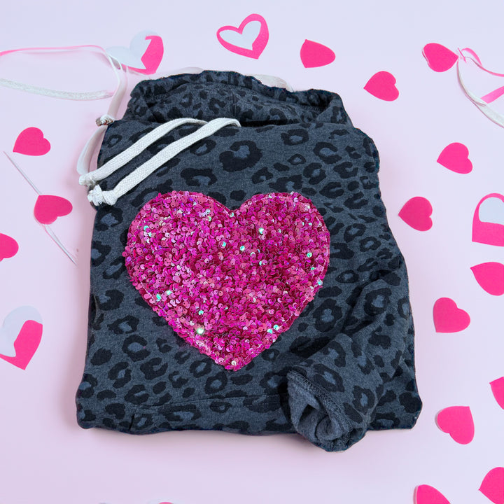 Sequin heart embroidery